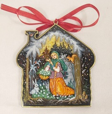 Сувенир "Домик" с росписью Палех в подарочном футляре