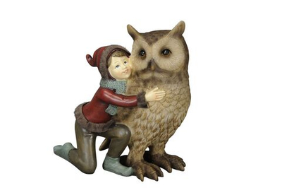 Декор "Сова и гном" 14,5x11,5x17,5см
