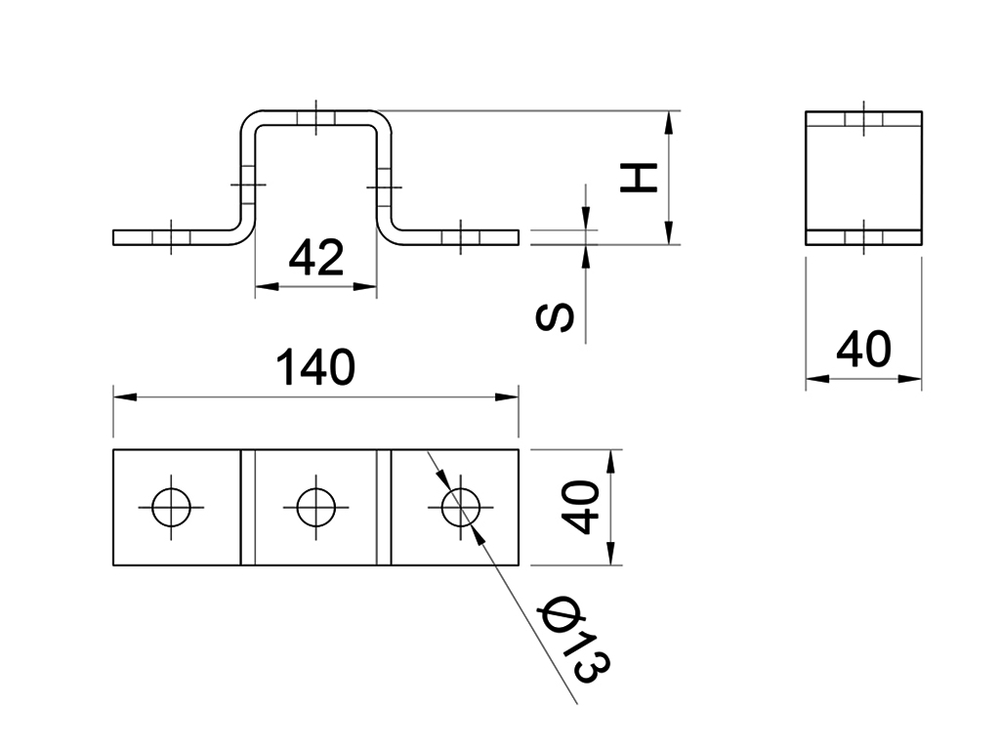 ТМС Седельный соединитель профиля Strut 41x21мм (оцинк.)