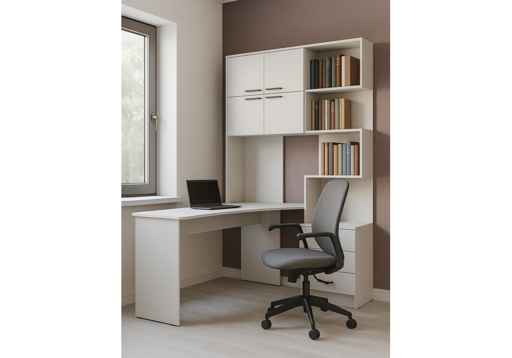 Компьютерный стол Woodville Эльброни левый белый