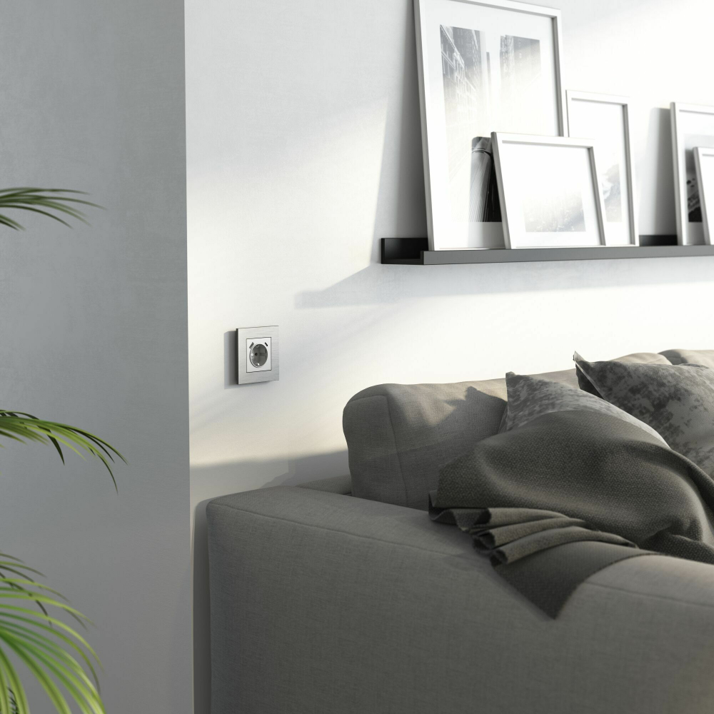 Рамка на 1 пост AluMax (алюминий)