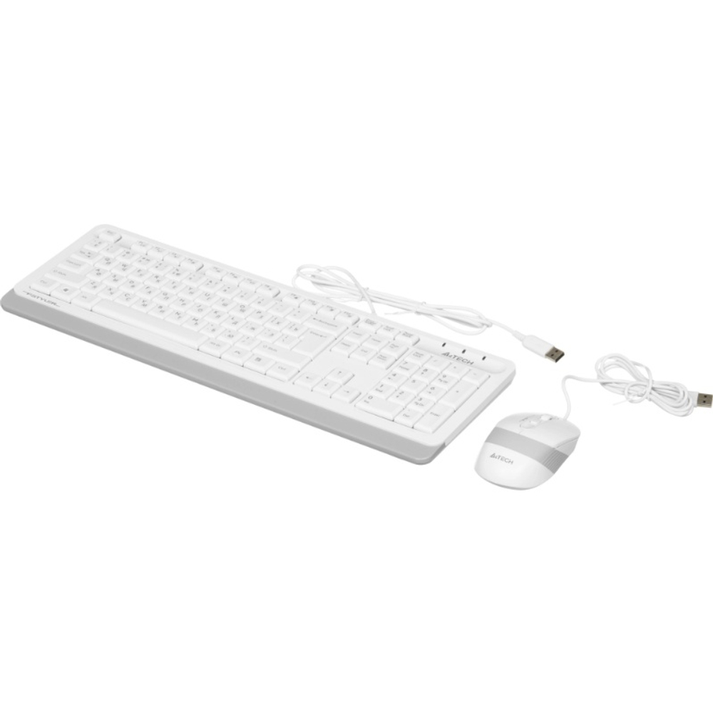 Комплект (клавиатура + мышь) A4Tech Fstyler F1010, белый/серый, USB (мембранная)