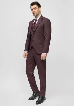 Мужской классический костюм (бордовый) В64