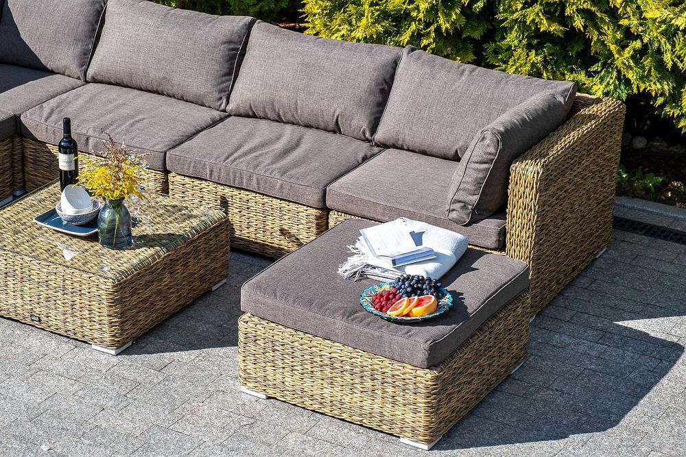 "Лунго" модуль диванный прямой с подушками, цвет соломенный (гиацинт)