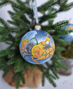 Шар стеклянный "Тройка", ручная роспись