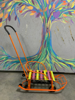 Санки "Мишутка 1 универсал" с механизмом выдвижных колесных шасси оранжев рама, разноцв МУС-1 Galaxy