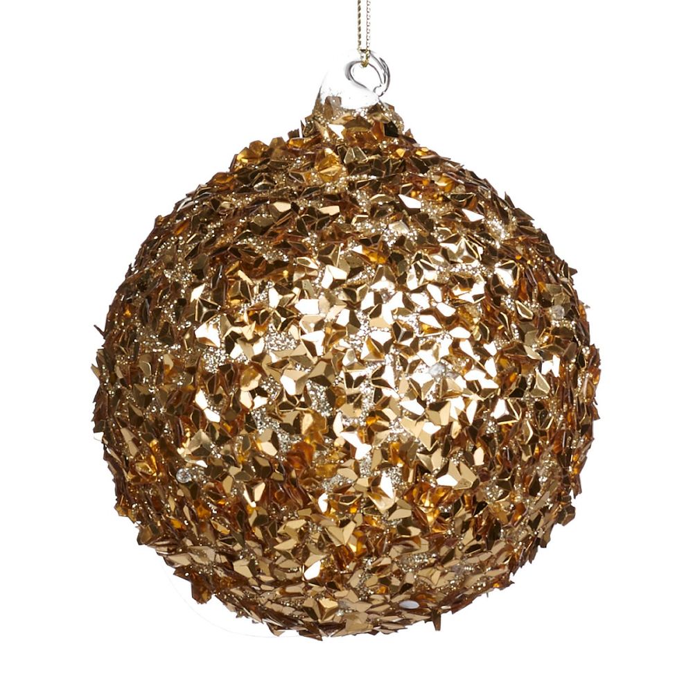 Пуансеттия на клипсе 2шт 21см Goodwill золотая