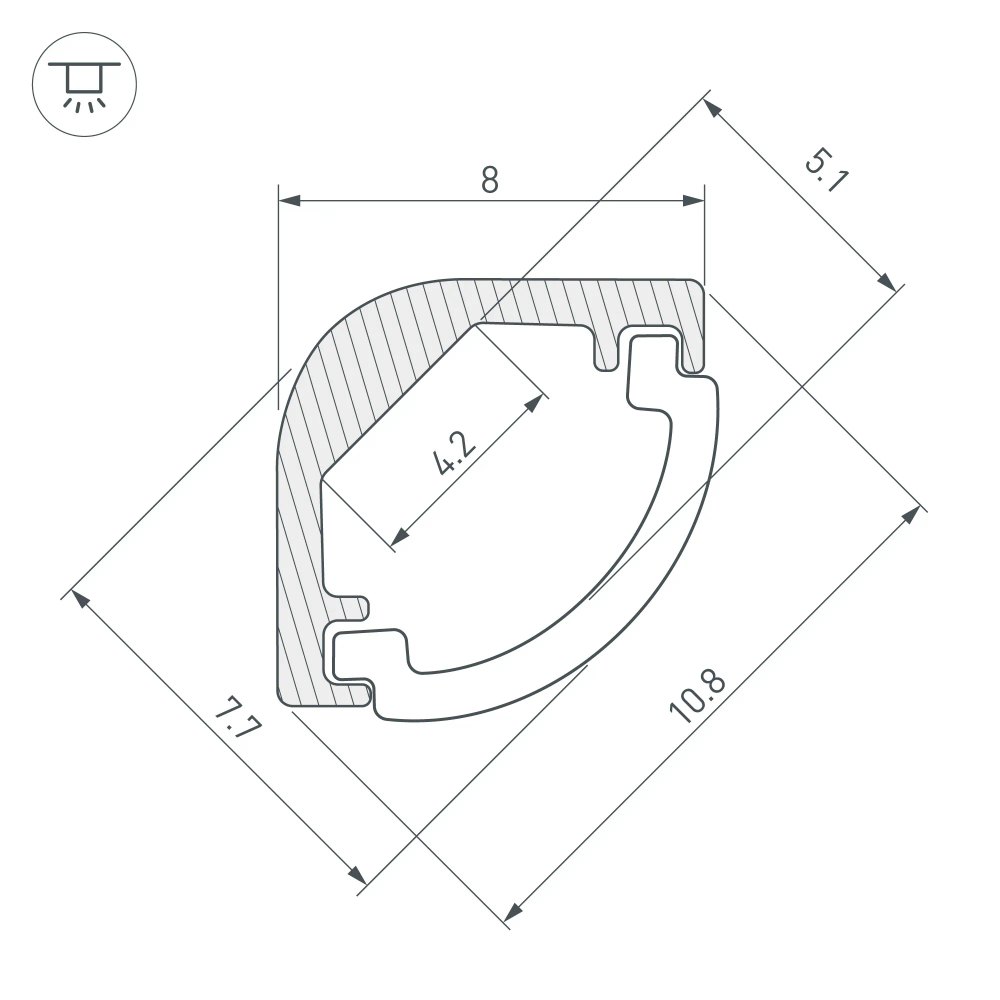 Профиль ARH-KANT-H8-2000 ANOD (Arlight, Алюминий) 036323