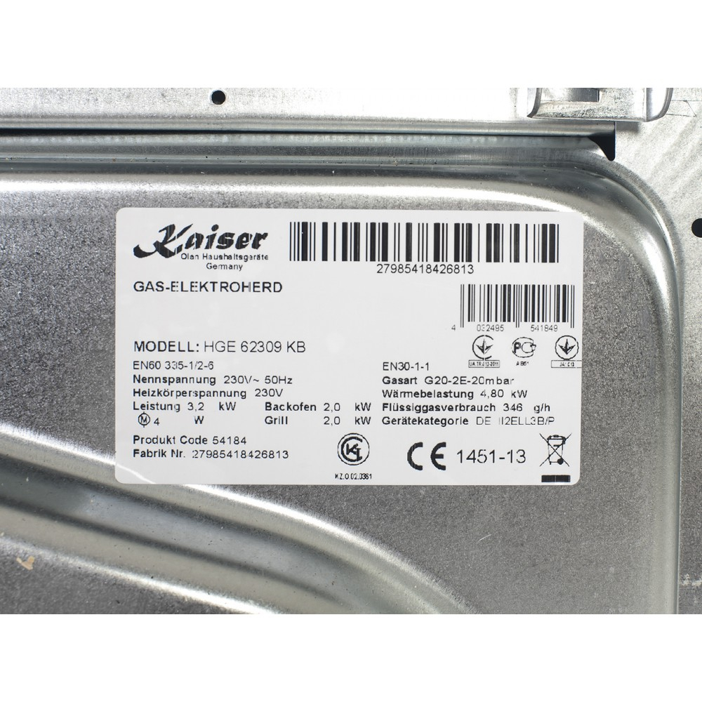 Плита комбинированная Kaiser HGE 62309 KB