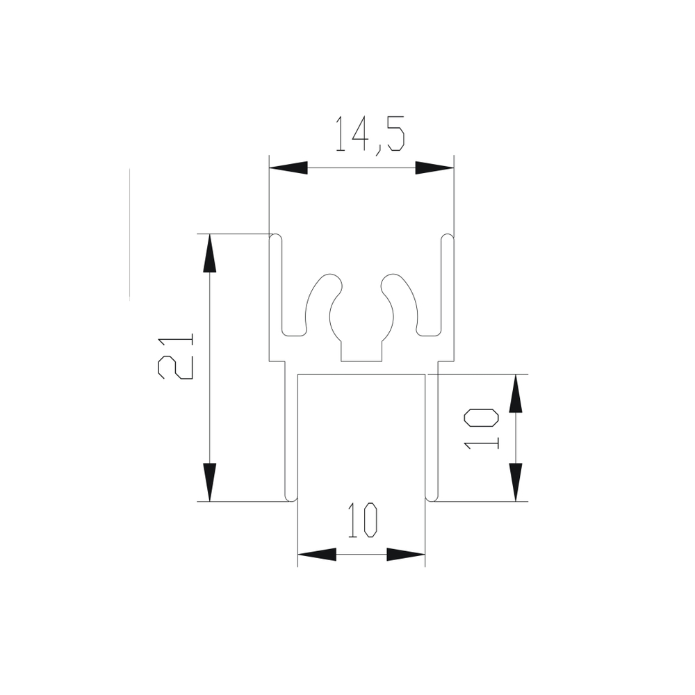 СТАНДАРТ Рамка верхняя двери (5,40 м) белый матовый (ПВХ) Aristo (AS0004) Aristo