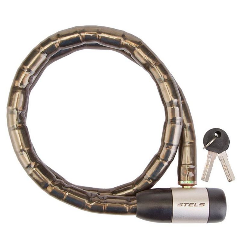 Замок для велосипеда со стальными звеньями STELS 81715, 18*1000 мм.