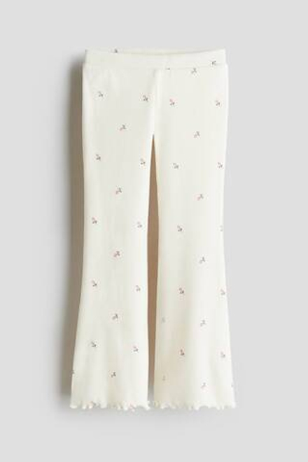 H&M Хлопковые легинсы-клеш, белый