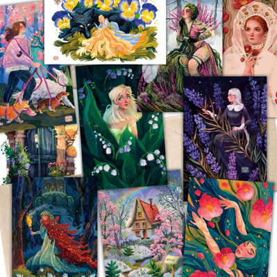 Цветы Оли Луки. Olya Luki. 10 открыток