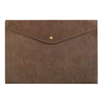 Папка-конверт на кнопке Alingar, A4, 235х330 мм, 180 мкм, горизонтальная, ассорти, "4 цвета кожи"