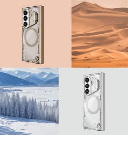 Чехол коричневого цвета (Dune Brown) с MagSafe от Nillkin с металлической откидной крышкой для камеры на Samsung Galaxy Fold 7, серия Iceblade Prop Magnetic