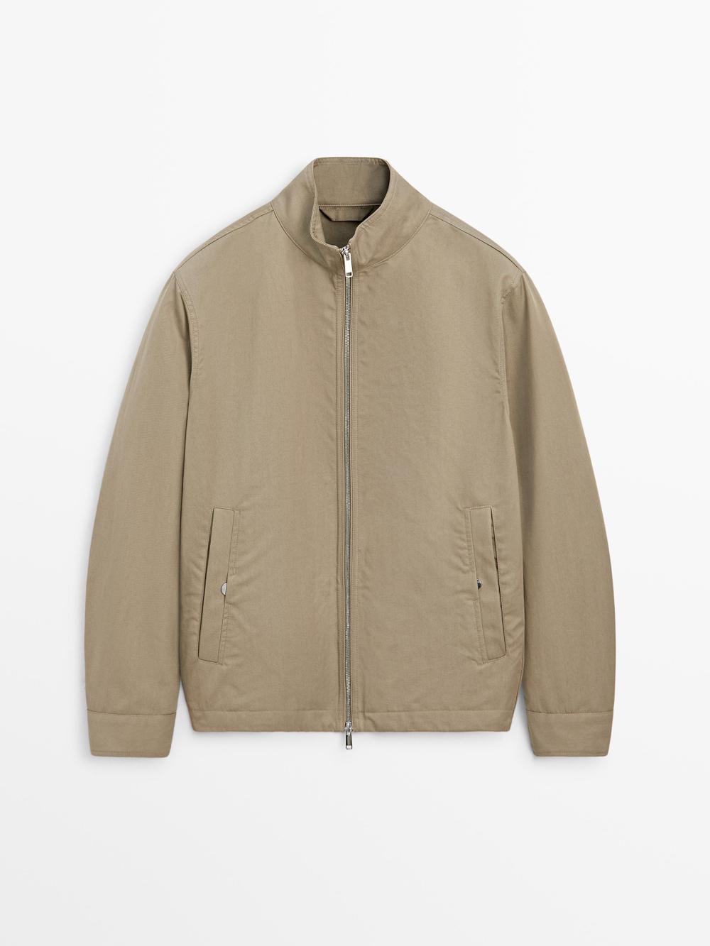 Massimo Dutti Короткая куртка с карманами, светло-бежевый