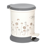 Ведро для мусора с педалью 7л с рисунком "Флора", устойчивое