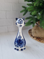 Кот фигурка гжель