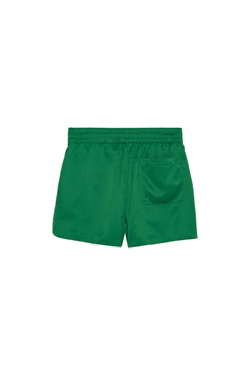 ZARA X BENITO ANTONIO КОНТРАСТНЫЕ АТЛАСНЫЕ ШОРТЫ, ЗЕЛЕНЫЙ