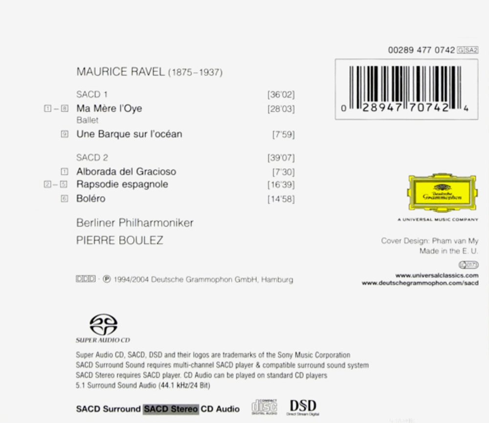 Berliner Philharmoniker, Pierre Boulez / Ravel: Bolero, Ma Mere L'Oye Etc. (2SACD)