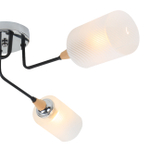 Люстра потолочная 4x60Вт E27, металл/стекло, хром/черный/дерево, матовый плафон