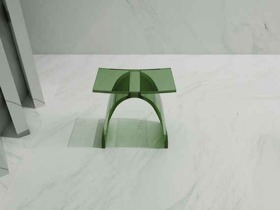 Стульчик для ванной прозрачный ABBER Kristall AT1739Emerald зеленый