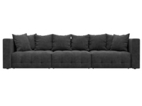 Диван прямой Лига-052 НПБ Лонг, BRUT 16 ВЕЛЮР темно-серый