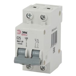 Автоматический выключатель ЭРА SIMPLE SIMPLE-mod-14 ВА 47-29 2P 25А кривая С 4,5кА | Электротовары