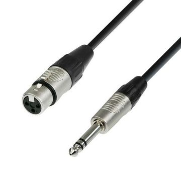 Adam Hall K4 BFV 1000 - кабель микрофонный, REAN XLR (F) - TRS (jack) stereo 6.3 mm, 0.22 мм2, 10 м