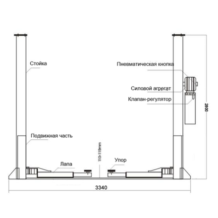Цена на Great Wolf (GW-C4000 220) Подъемник 2-стоечный