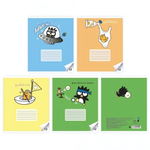 Тетрадь А5 12л. линия "BadMaru+Gudetama" в доп. ПВХ обложке, котлас 60г/м2, белизна 100%, микс цветов (комплект 2 шт)