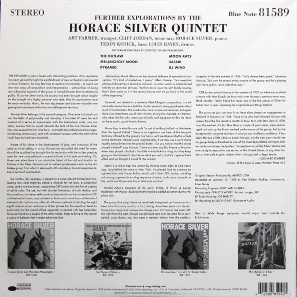 Horace Silver Quintet / Further Explorations (LP)