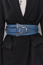 БАЗОВЫЙ ТОНКИЙ РЕМЕНЬ С МЯТОЙ ПРЯЖКОЙ BLUE