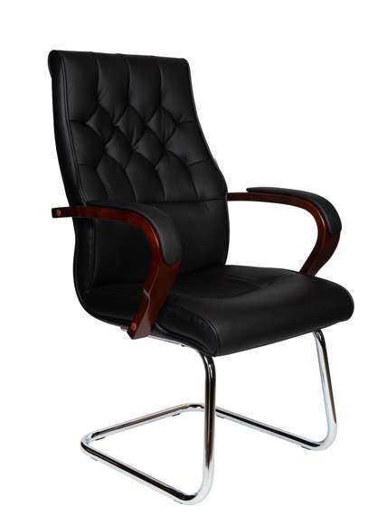 Кресло офисное Норден / Боттичелли CF / дерево / черная кожа