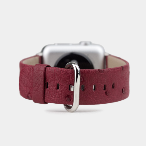 Ремешок для Apple Watch 40/41/42 mm из кожи страуса, цвета фуксии