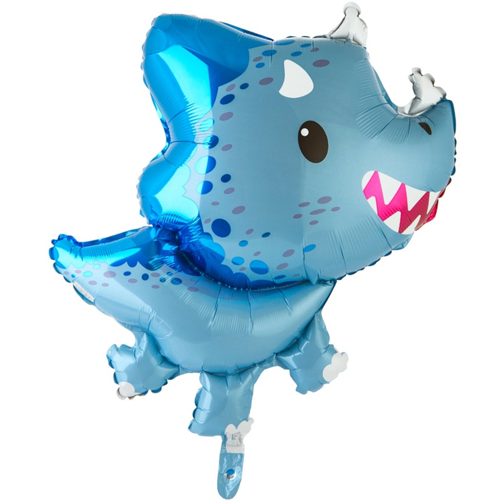 Шар Фольгированный Динозавр Трицератопс голубой (Голубой)