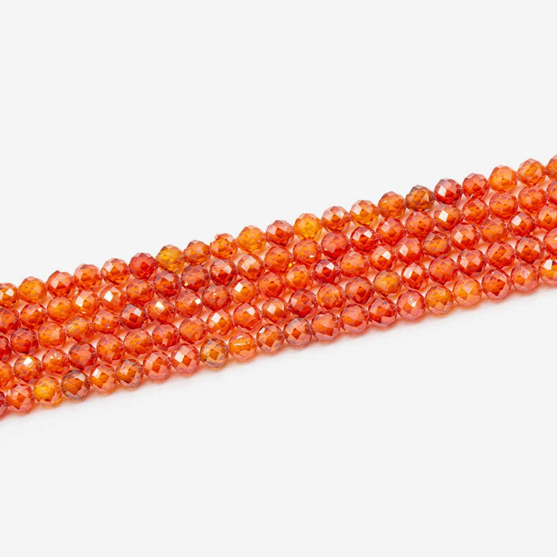 Фианиты, оттенок "Хурма", 3,3мм, шар, микроогранка