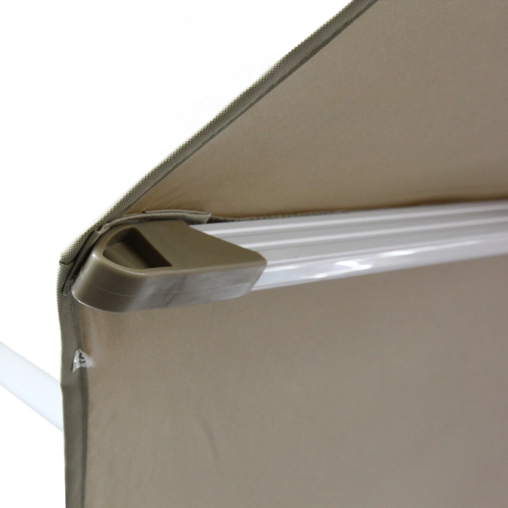 Зонт садовый складной с подставкой и подсветкой, круглый 300 см, бежевый