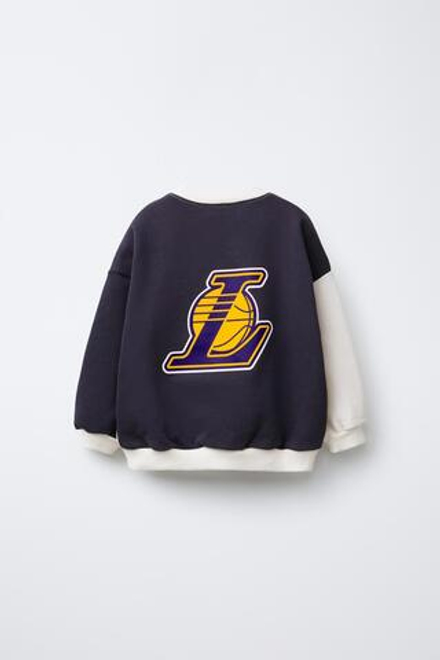 ZARA ТОЛСТОВКА С ПРИНТОМ LOS ANGELES LAKERS NBA ©, ЭКРЮ/ТЕМНО-СИНИЙ