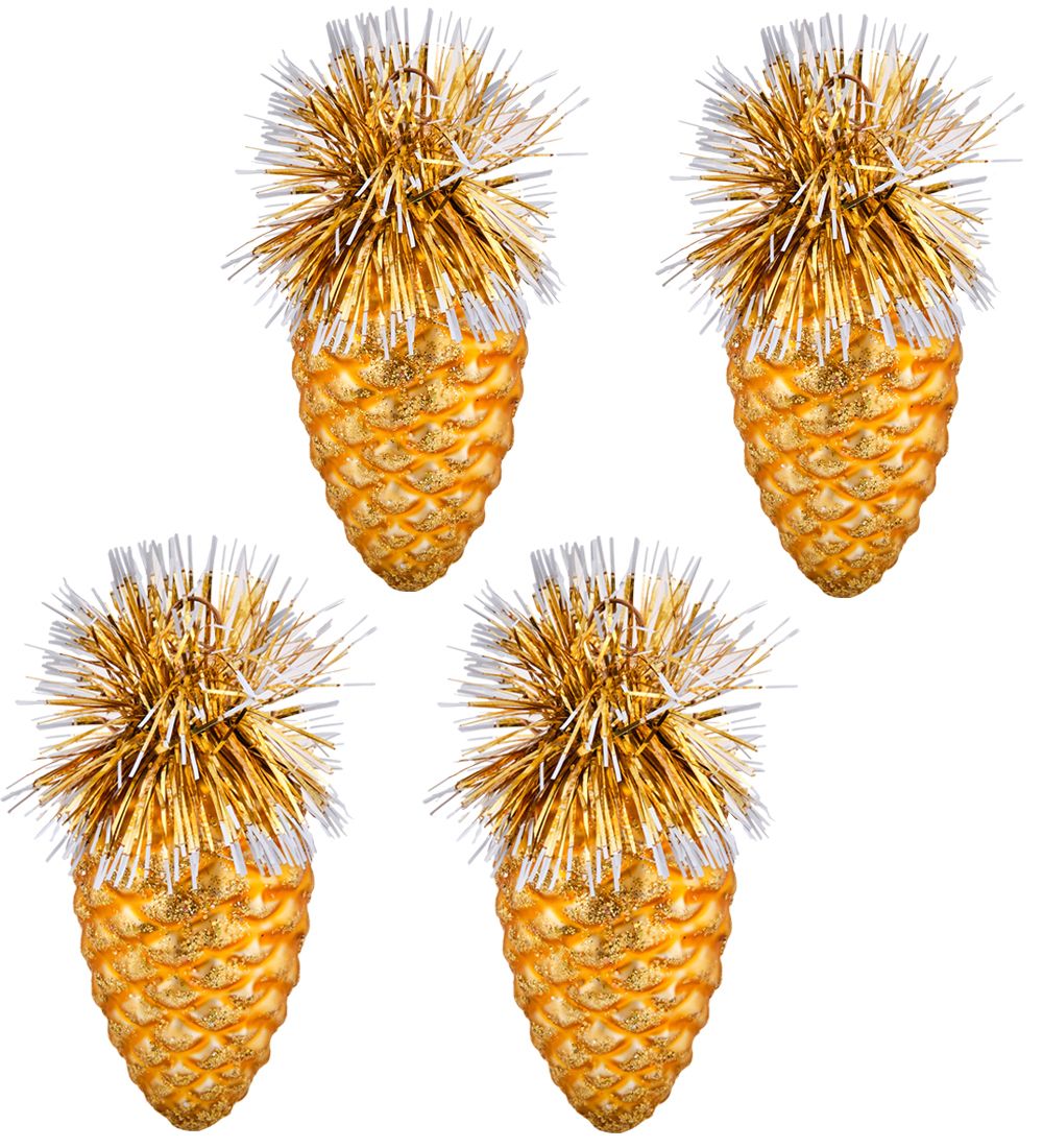 Элита НФШ-1223/4 Набор ел.украшений Шар 4шт «Шишки» золотой