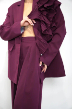 Брюки "Попа сердечком" в баклажане