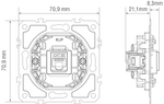 Механизм розетки RJ45 одиночная cat.5/ClassE-8,  серия D16
