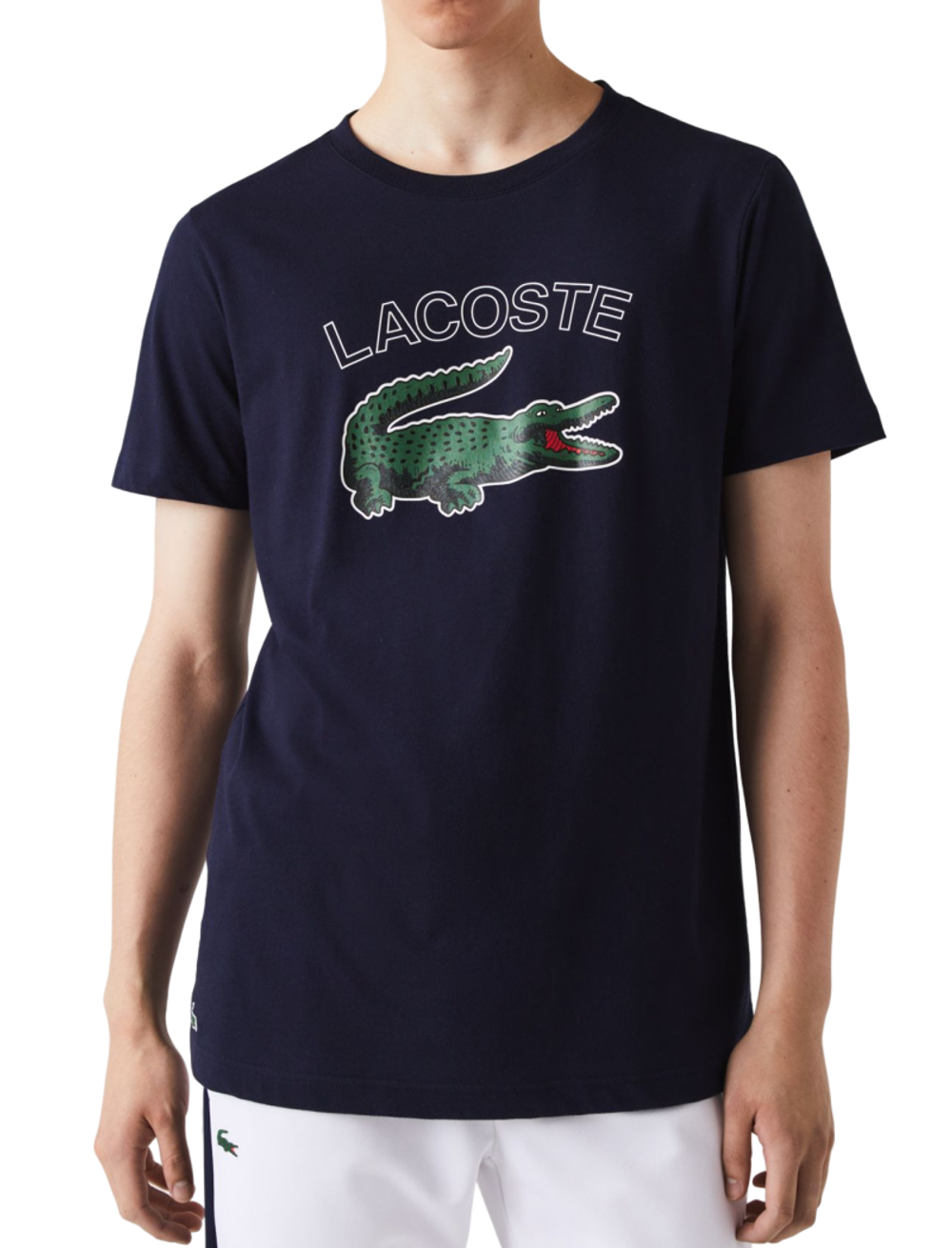 Футболка мужская теннисная Lacoste Sport Crocodile Print Jersey T-shirt - navy blue