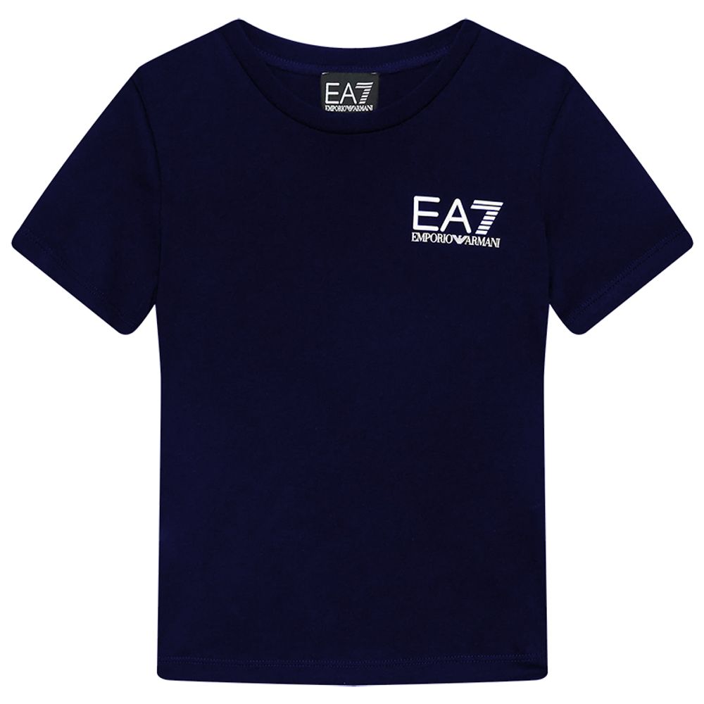 Футболка для мальчика теннисная EA7 Boys Jersey T-shirt - navy blue