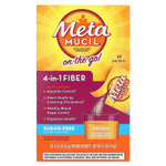 Metamucil, On-The-Go, клетчатка 4 в 1, без сахара, апельсин, 30 пакетиков с порошком по 5,8 г (0,21 унции)
