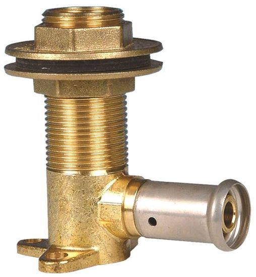 Водорозетка пресс Henco 16х3/4" НРx1/2" ВР для гипсокартона для металлопластиковых труб (7P-1605)