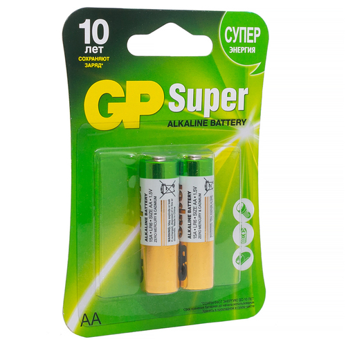 Батарейка LR6 AA GP Super Alkaline (блистер 2шт.)