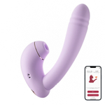 Сиреневый вибратор с возвратно-поступательными движениями и нагревом Minaka (Цвет: сиреневый)