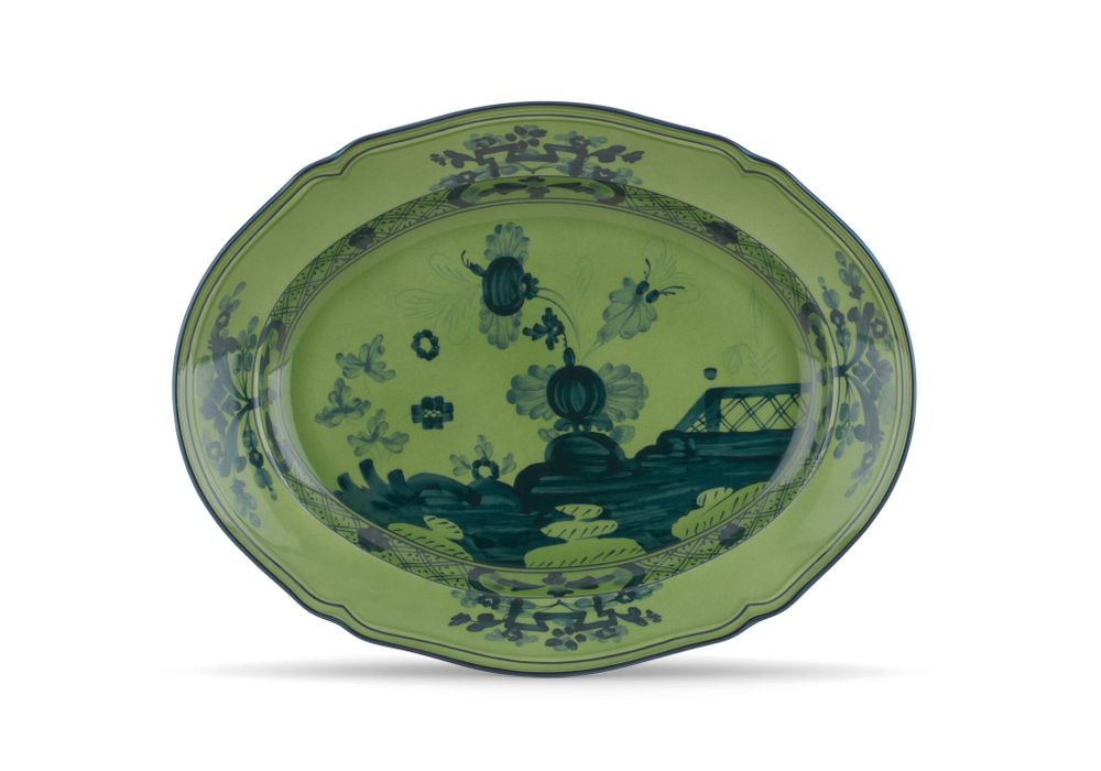 Блюдо овальное Richard Ginori Oriente Italiano Malachite (34 см)