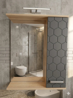 Зеркало - шкаф Сота 60 цвет Дуб Сонома+Графит